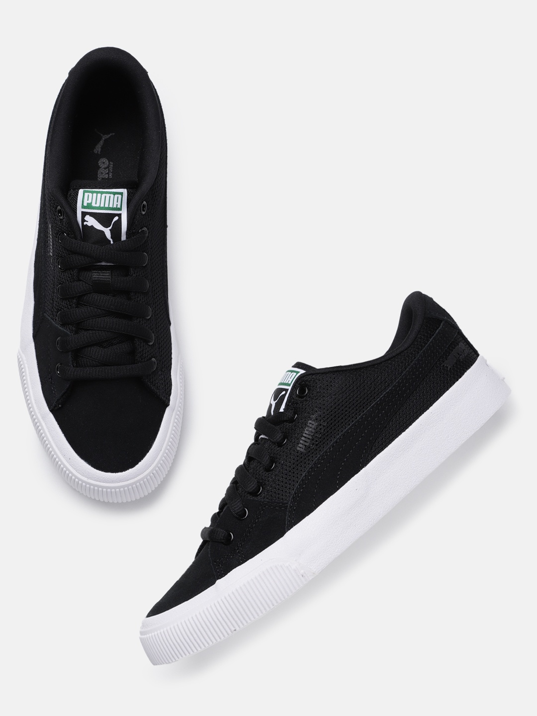

Puma Unisex Solid Suede Skate Nitro Mesh Regular Sneakers, Black