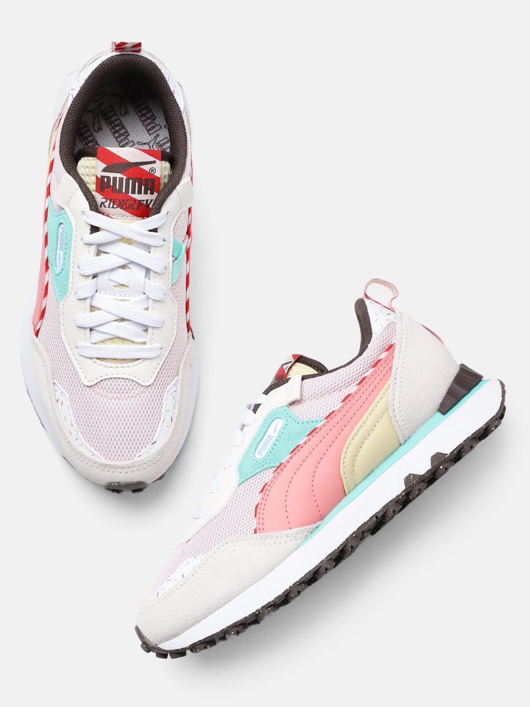 

Puma Unisex Rider FV Milkshake Colourblocked Sneakers, Pink