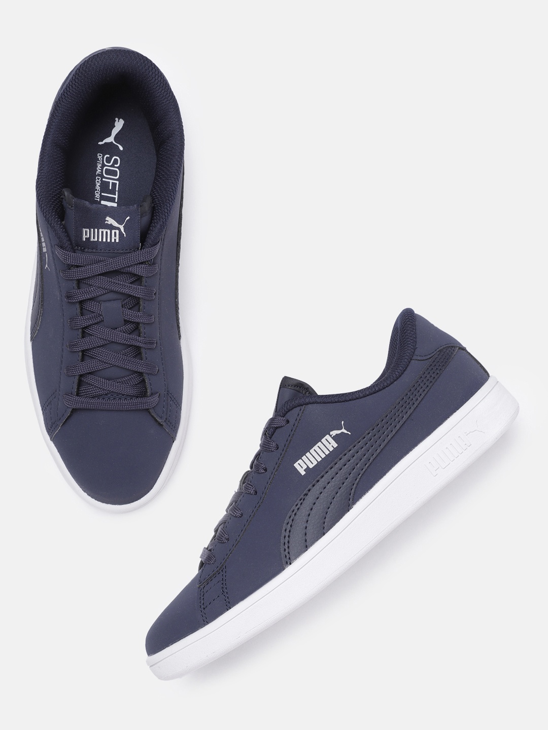 

Puma Unisex Smash V2 Buck Solid Sneakers, Navy blue