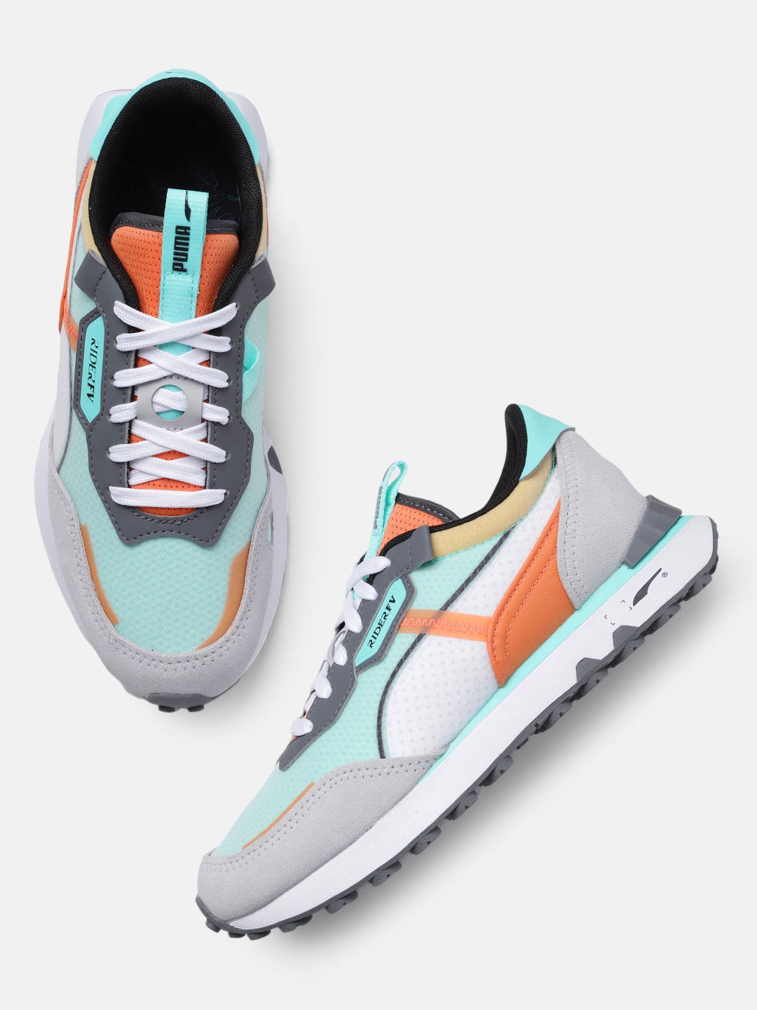 

Puma Unisex Rider FV X-Ray Colourblocked Sneakers, Green