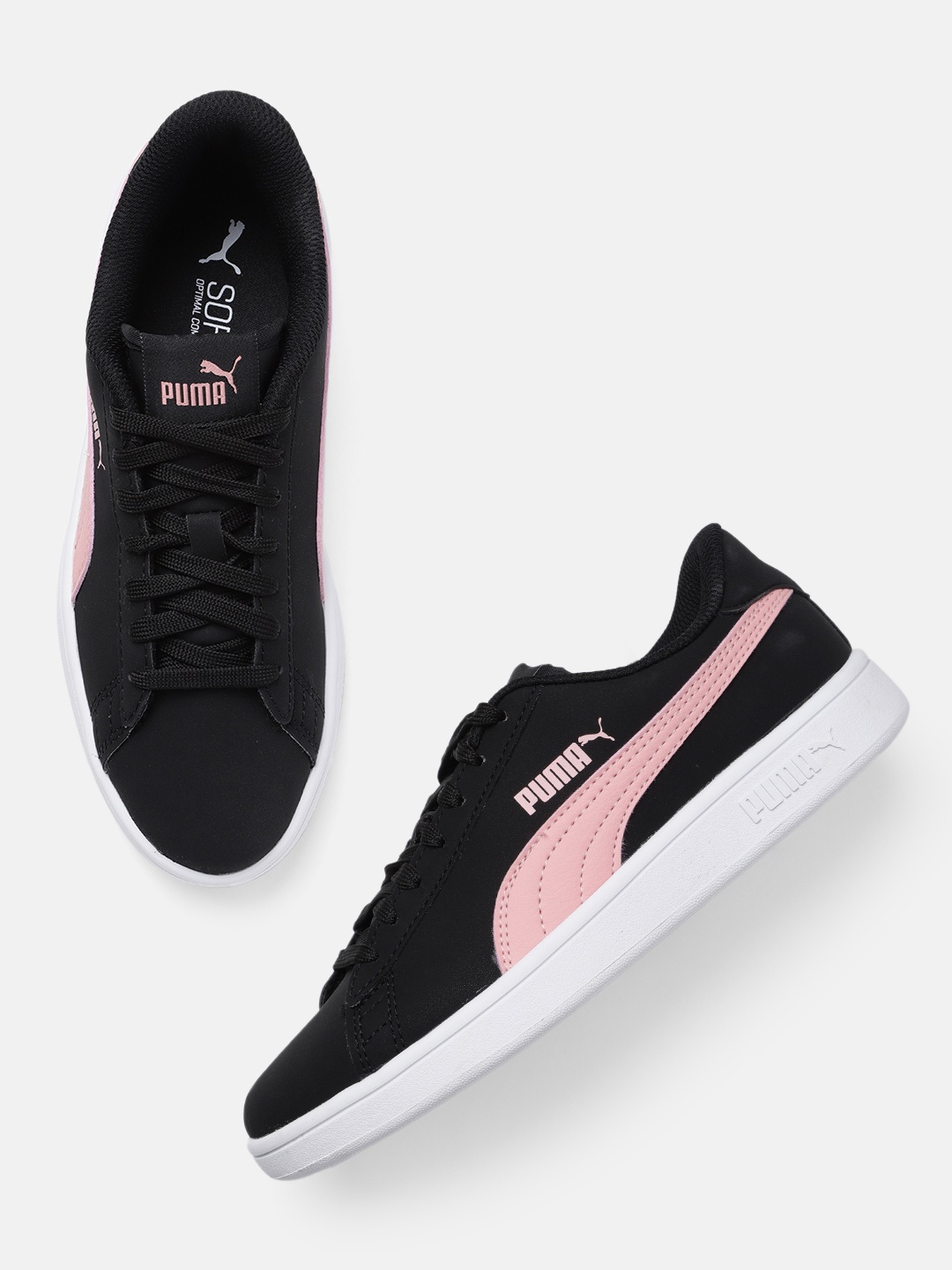 

Puma Unisex Solid Smash V2 Buck Regular Sneakers, Black