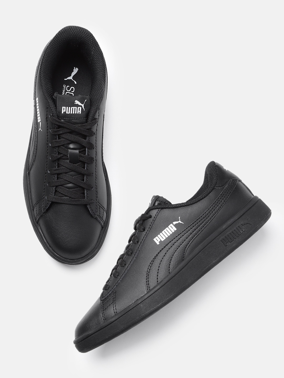 

Puma Unisex Smash V2 L Leather Sneakers, Black