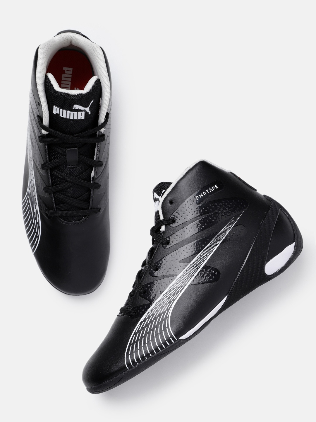 

PUMA Motorsport Unisex Scuderia Ferrari Carbon Cat Mid-Top Sneakers, Black