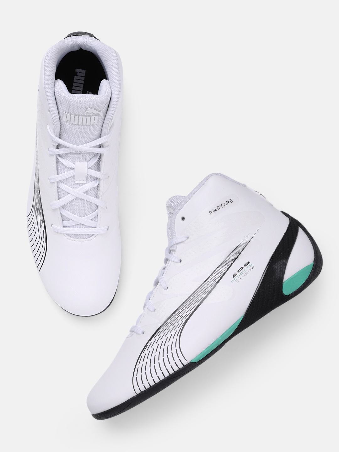 

PUMA Motorsport Unisex Mercedes AMG Petronas Carbon Cat Mid-Top Sneakers, White