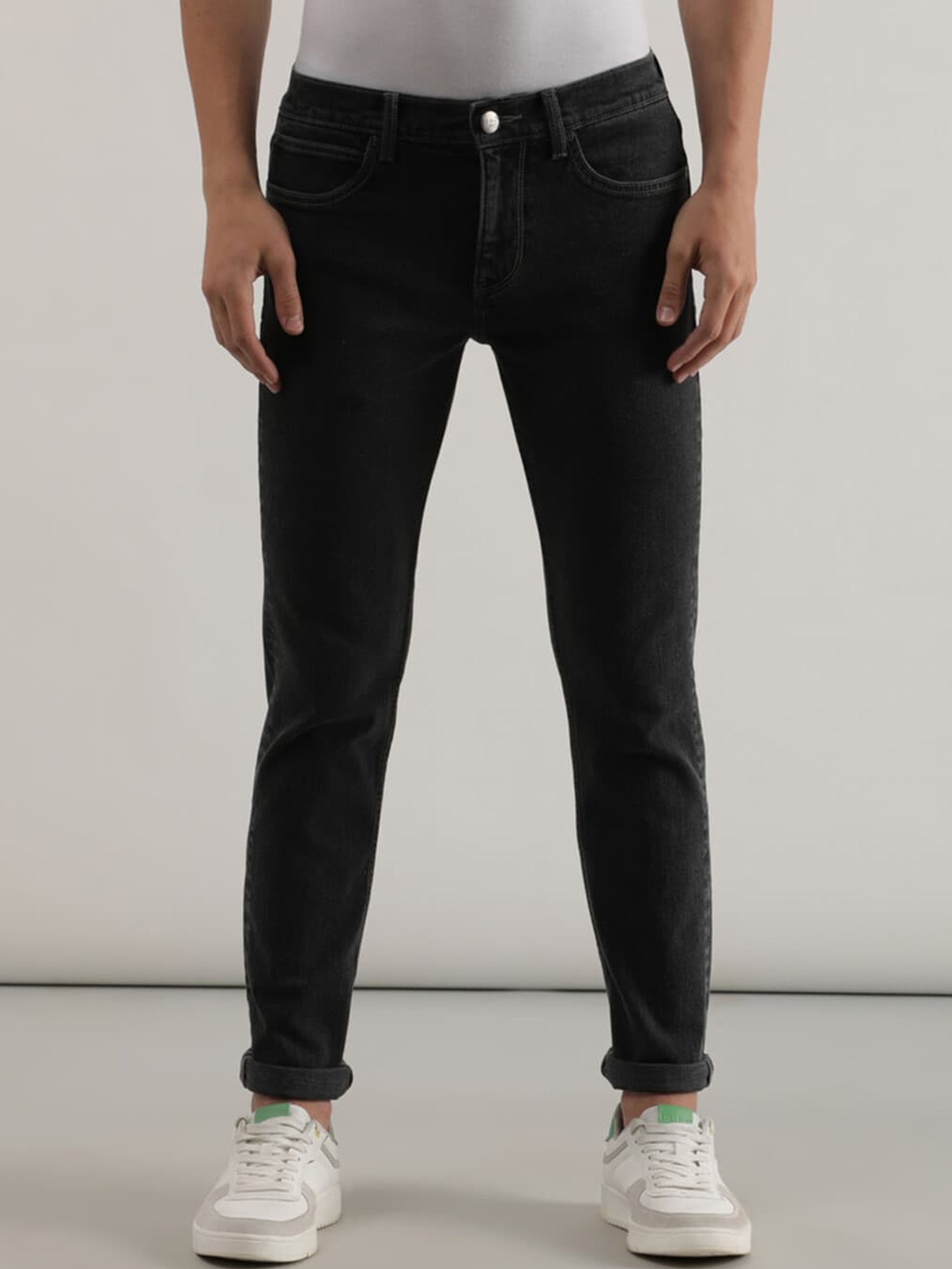 

Lee Men Mid-Rise Slim Fit Clean Look Stretchable Jeans, Black