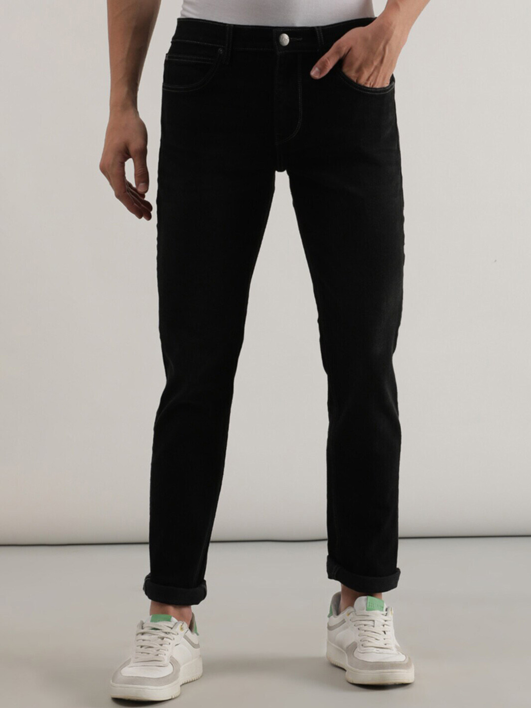 

Lee Men Clean Look Mid Rise Cotton Jeans, Black