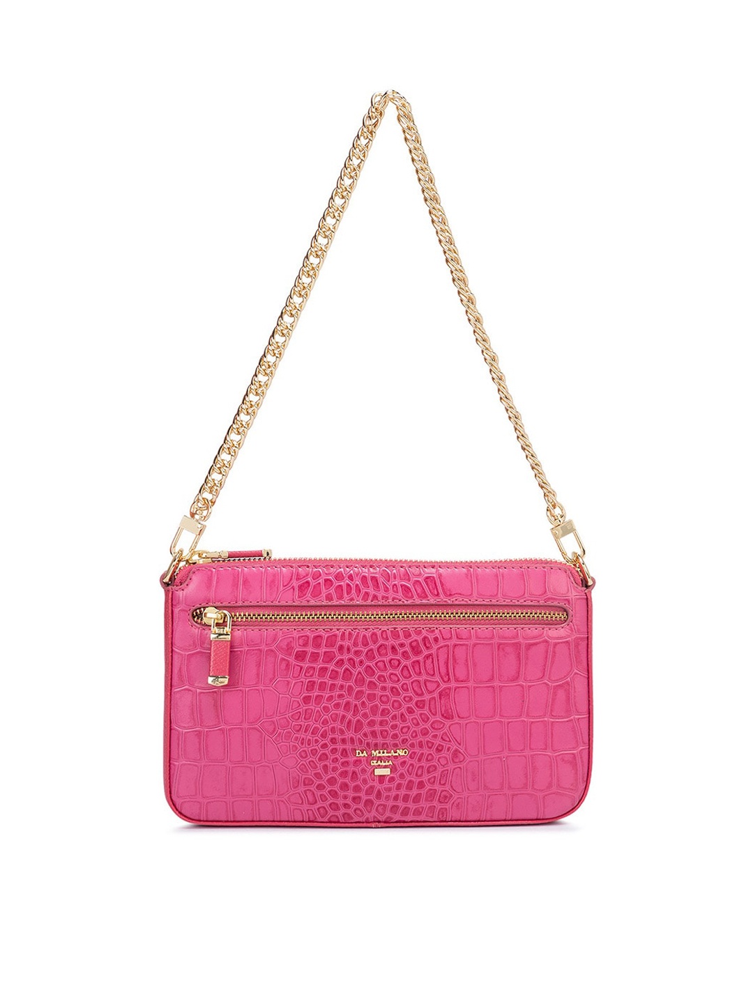 

Da Milano Textured Leather Structured Shoulder Bag, Pink