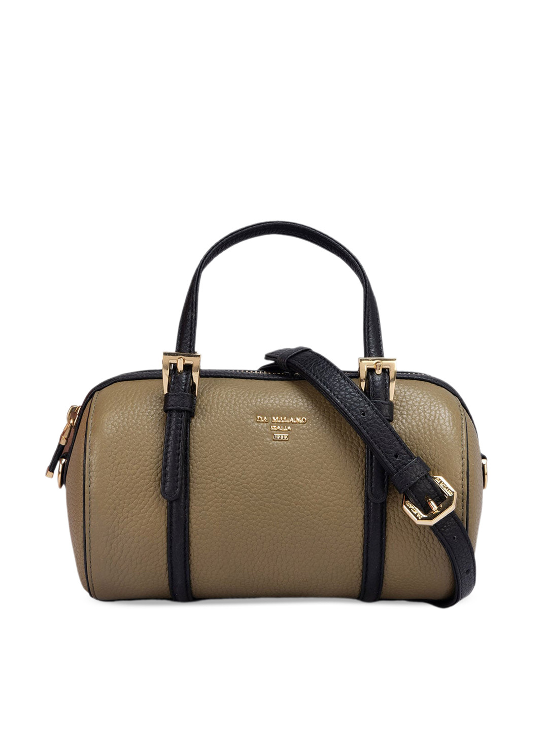 

Da Milano Textured Leather Structured Handheld Bag, Green