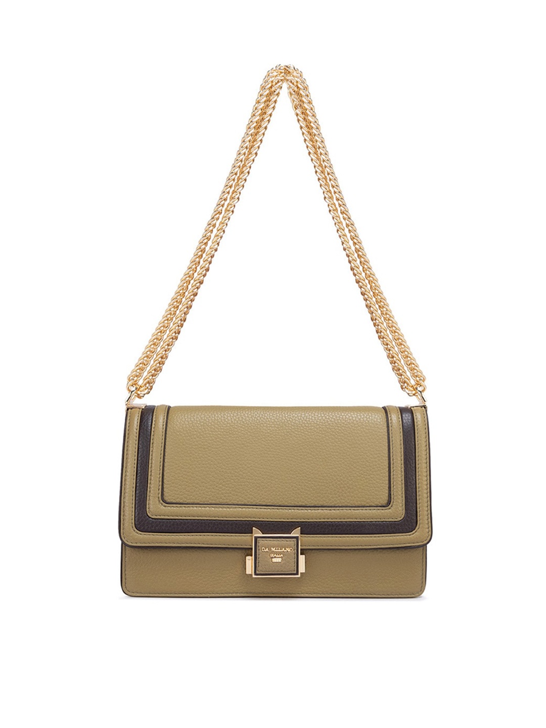 

Da Milano Leather Structured Sling Bag, Olive