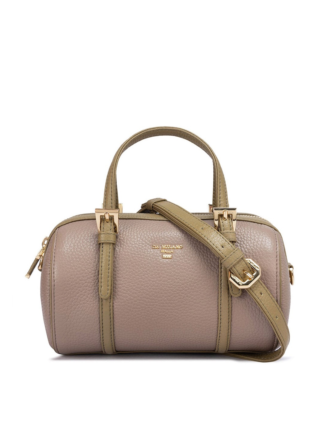 

Da Milano Textured Leather Structured Handheld Bag, Taupe