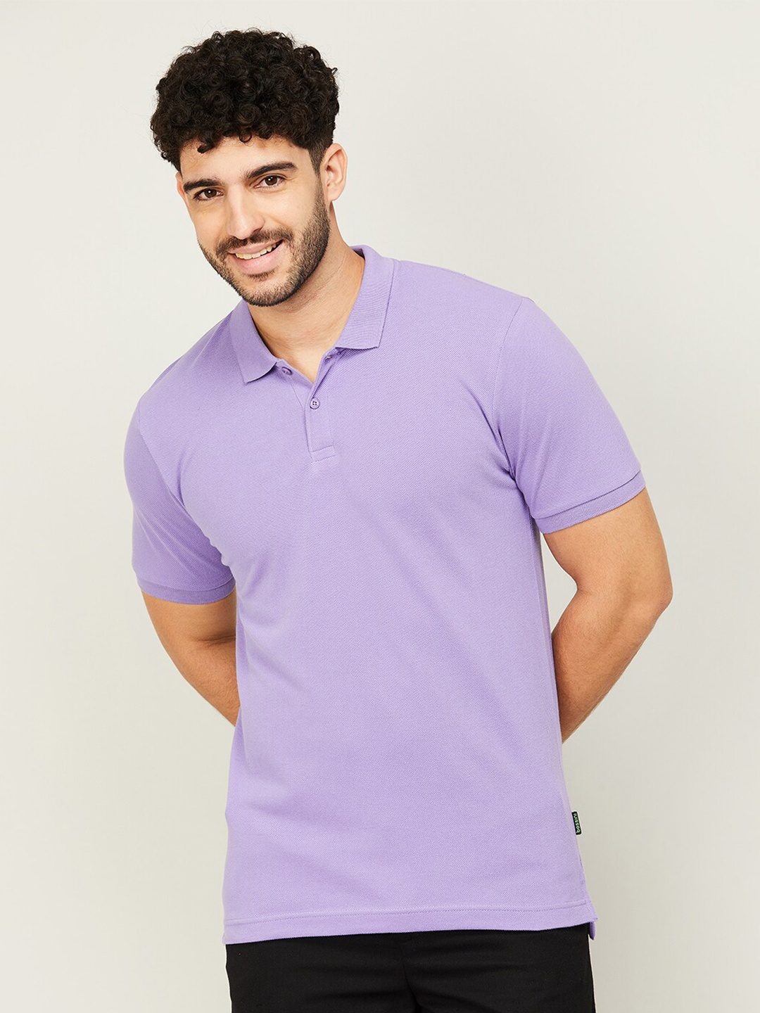 

Bossini Polo Collar Cotton Slim Fit T-shirt, Purple