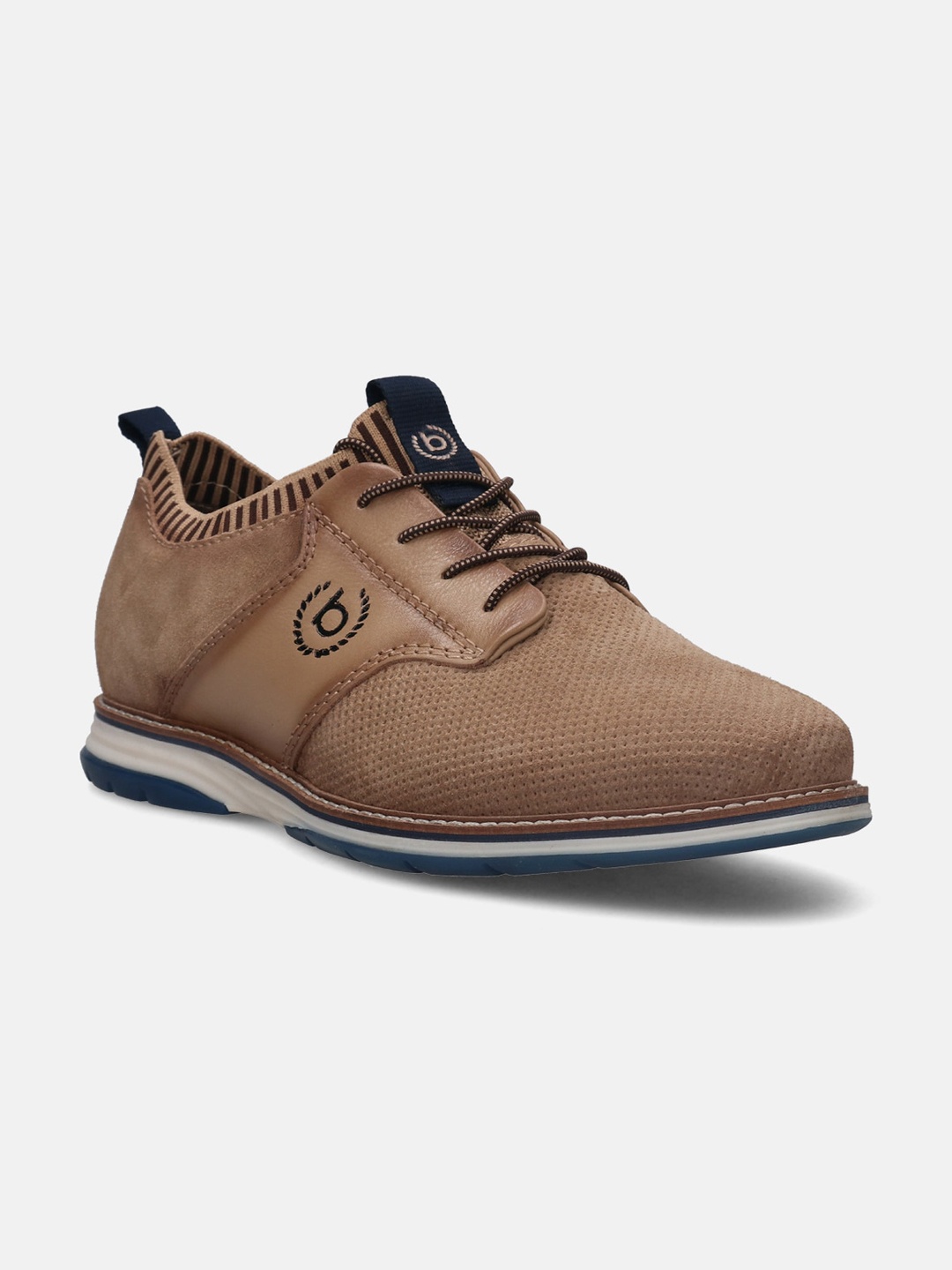 

Bugatti Sandhan comfort Men Perforated Comfort Insole Leather Basics Sneakers, Brown