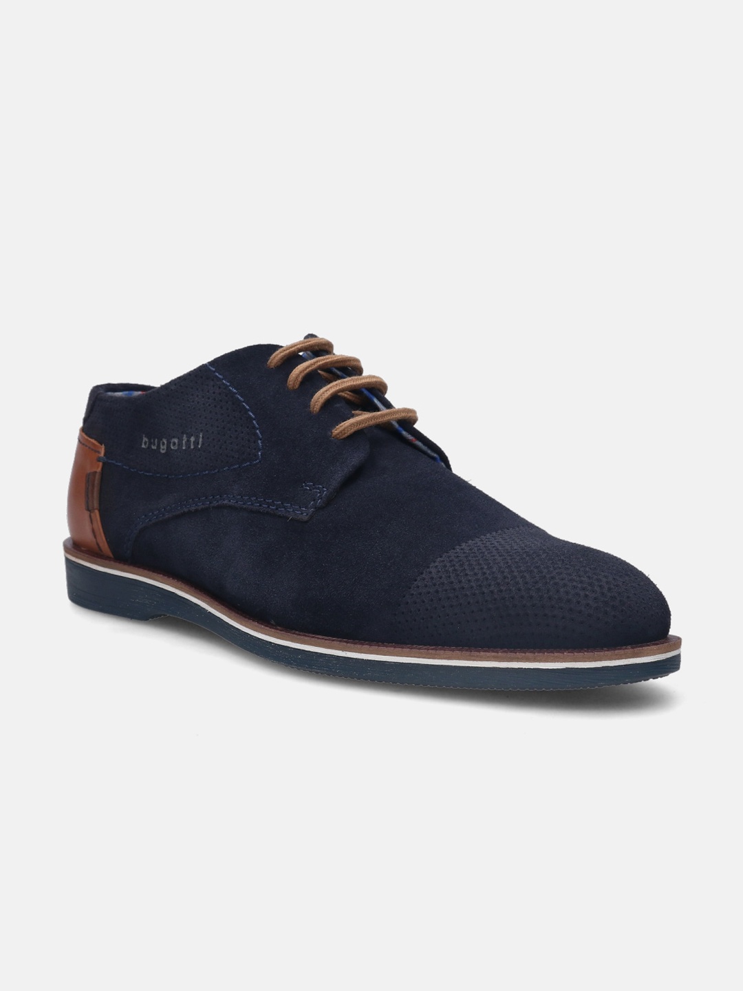 

Bugatti Melchiore Men Textured Suede Casual Derbys, Blue