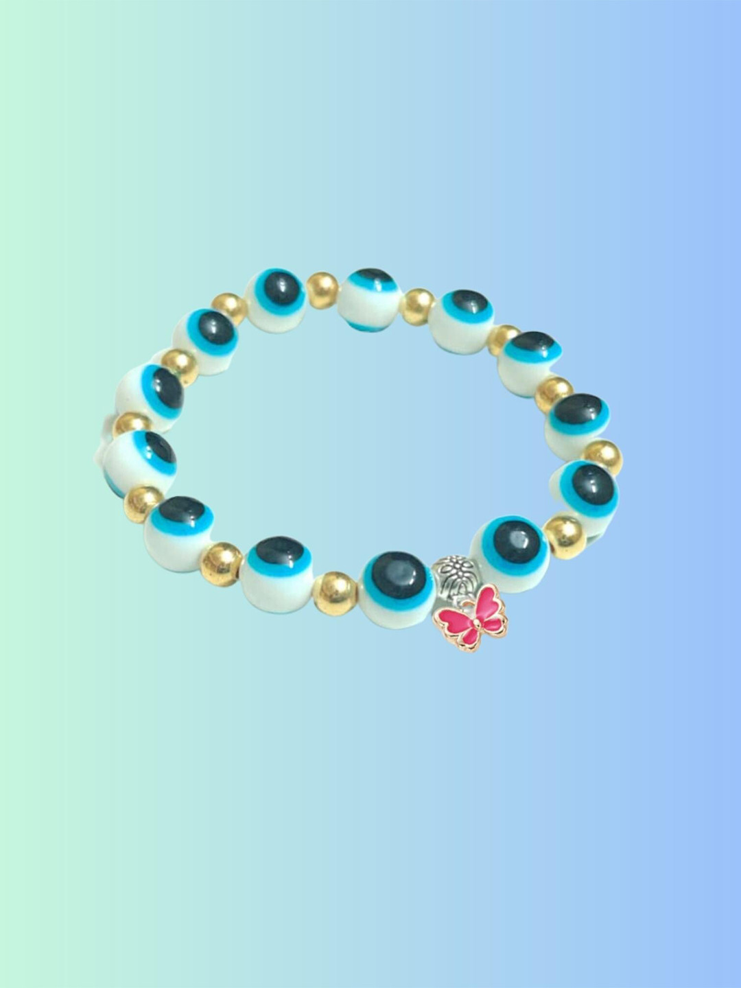 

Pinapes Artificial Beads Elasticated Slip-On Bracelet, Gold