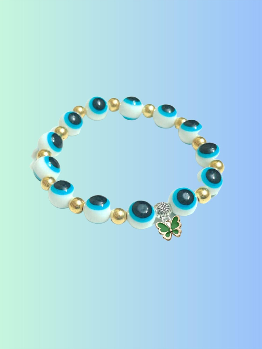 

Pinapes Artificial Beaded Elasticated Slip-On Bracelet, White