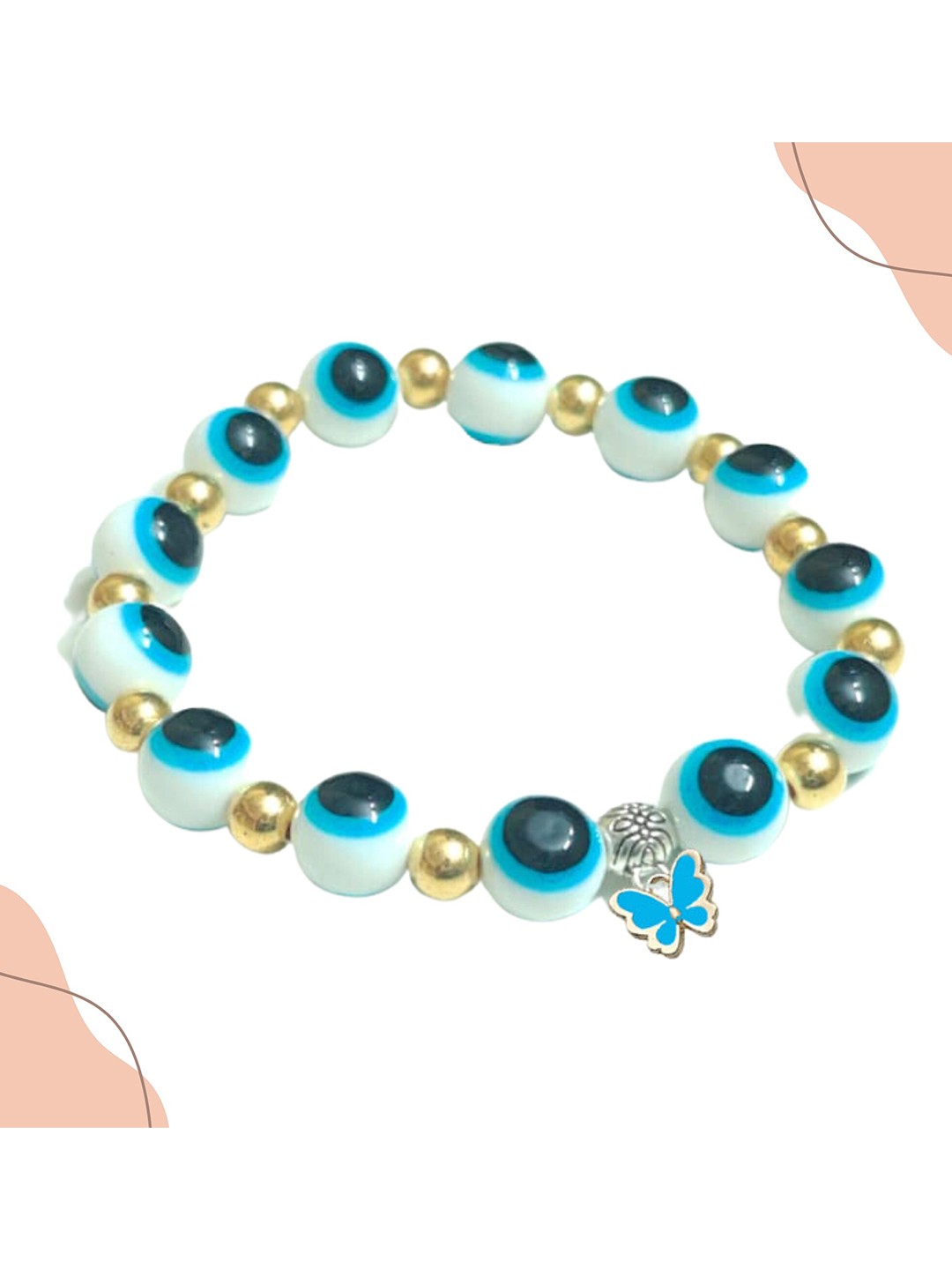 

Pinapes Beaded Elasticated Bracelet, Blue