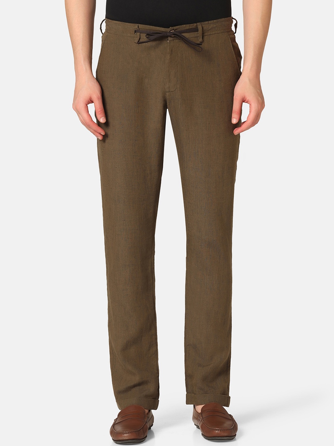 

Blackberrys Men B-95 Mid-Rise Slim Fit Wrinkle Free Trousers, Grey