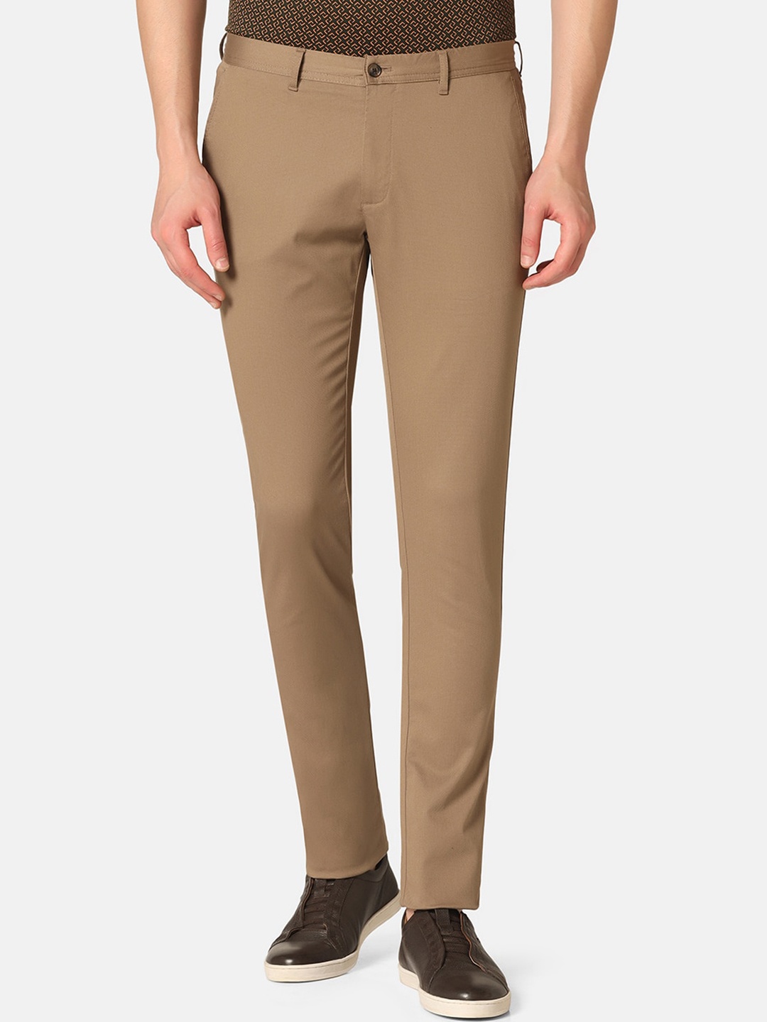 

Blackberrys Men B-91 Slim Fit Wrinkle Free Chinos Trousers, Brown