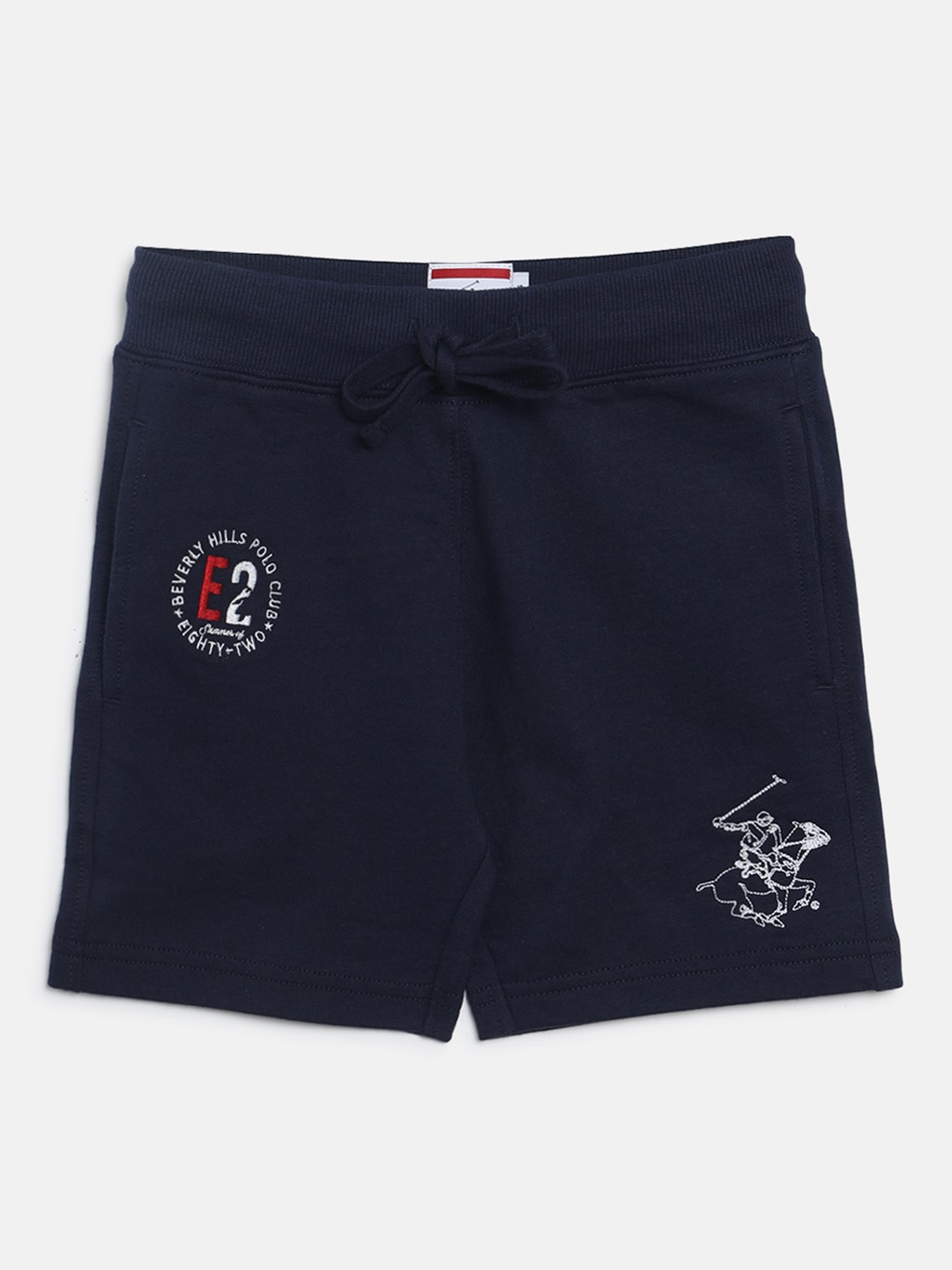 

Beverly Hills Polo Club Boys Mid-Rise Pure Cotton Shorts, Navy blue