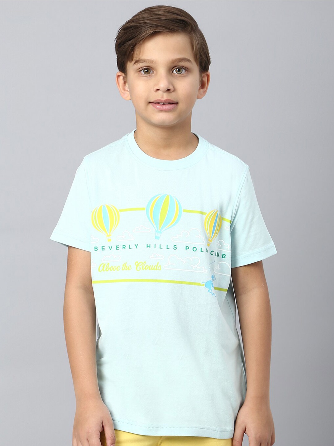 

Beverly Hills Polo Club Boys Typography Printed Pure Cotton T-shirt, Green