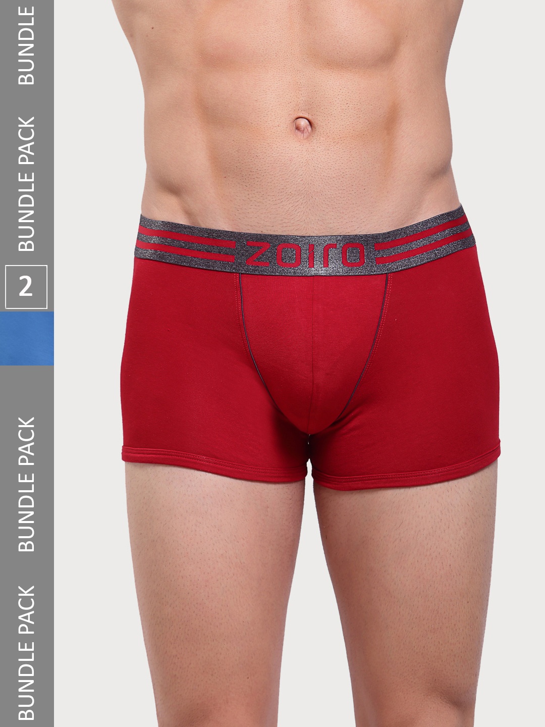 

Zoiro Men Pack Of 2 Anti Bacterial Trunks, Red
