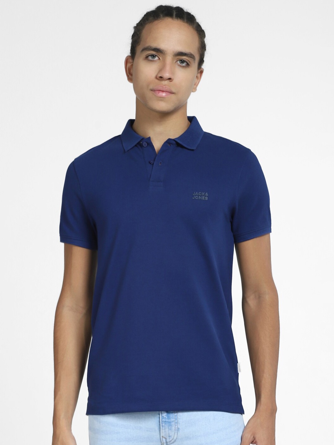 

Jack & Jones Polo Collar Slim Fit Cotton T-shirt, Blue