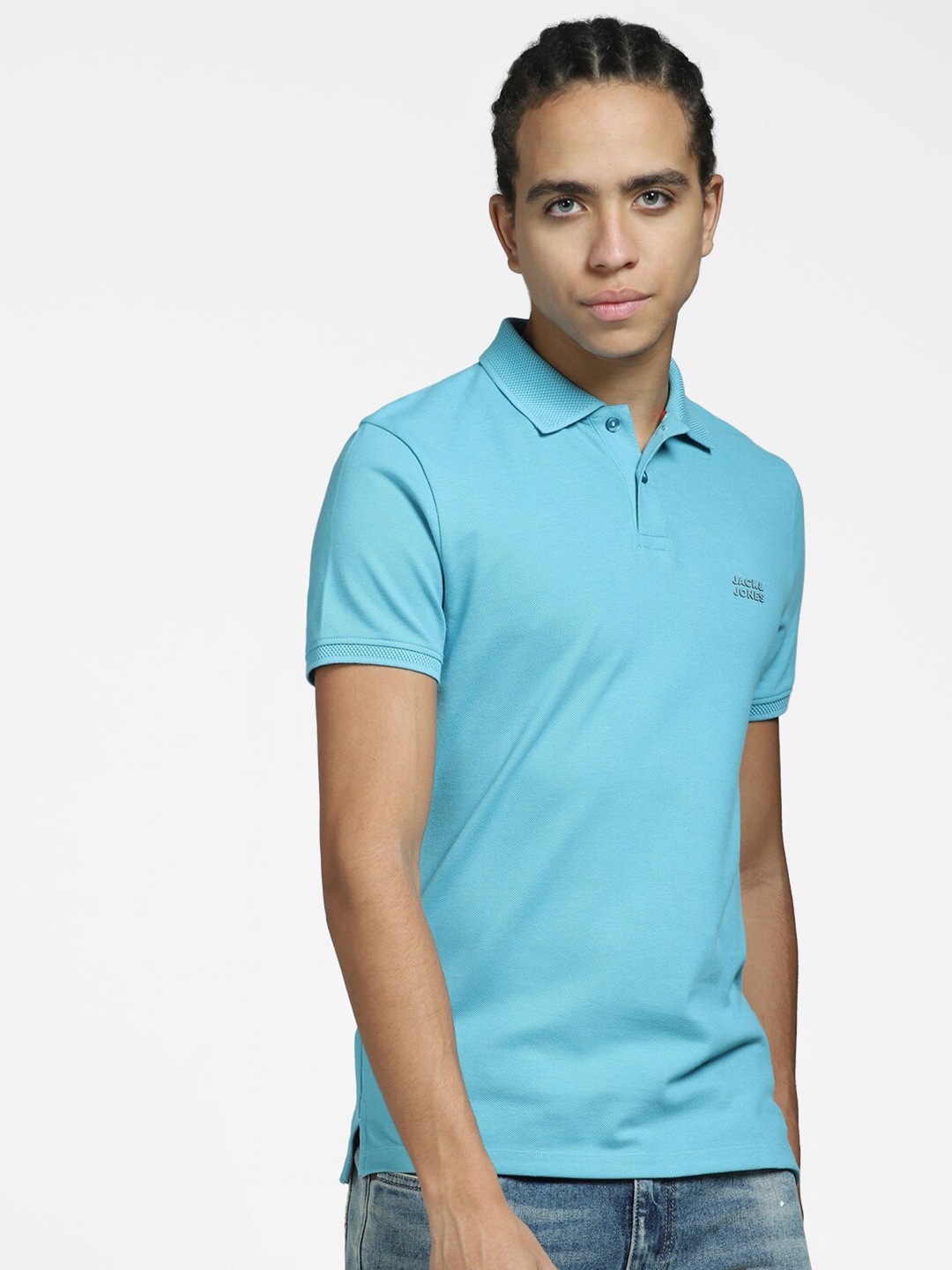 

Jack & Jones Polo Collar Slim Fit Cotton T-shirt, Blue