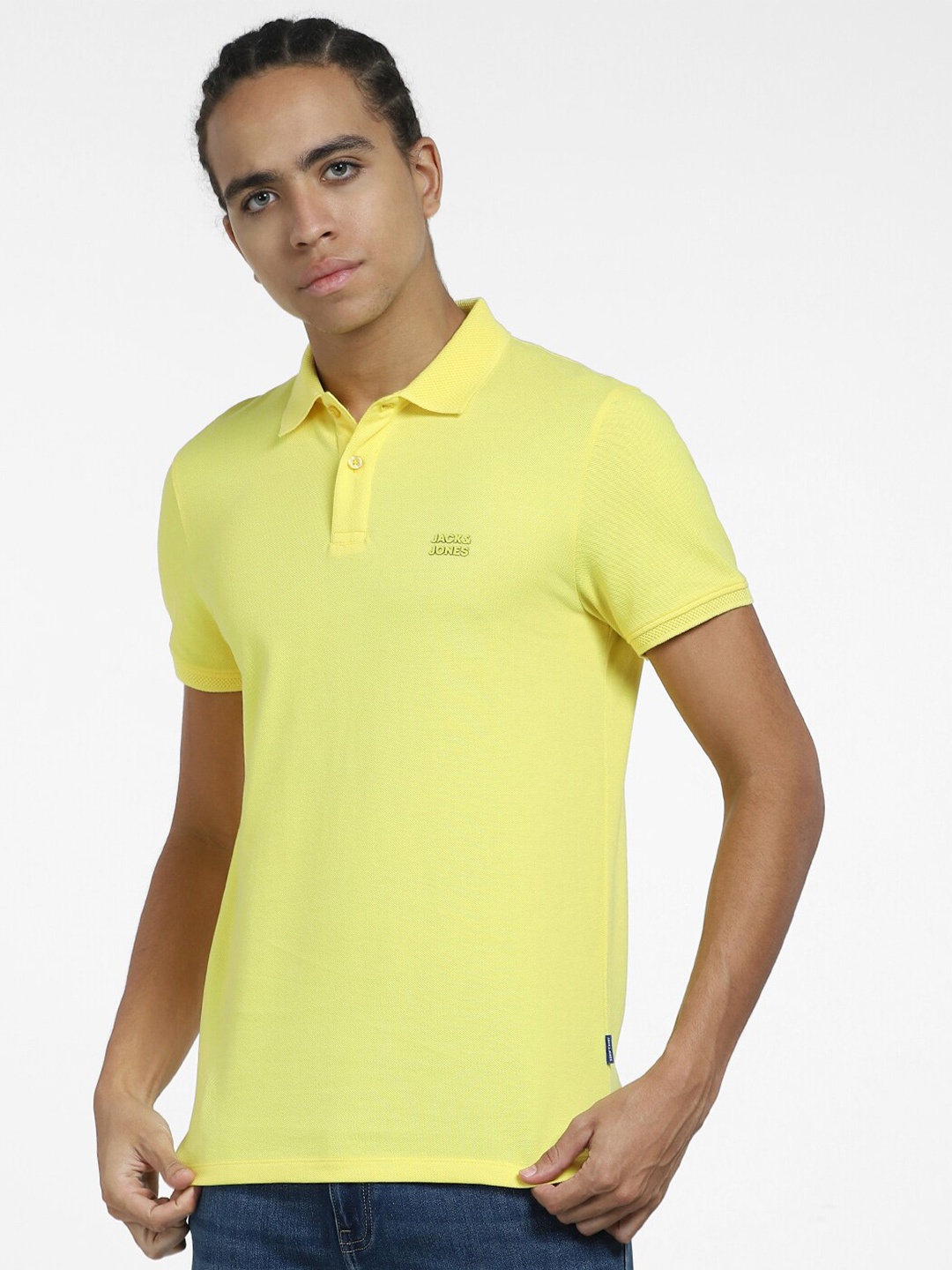

Jack & Jones Polo Collar Slim Fit Cotton T-shirt, Yellow