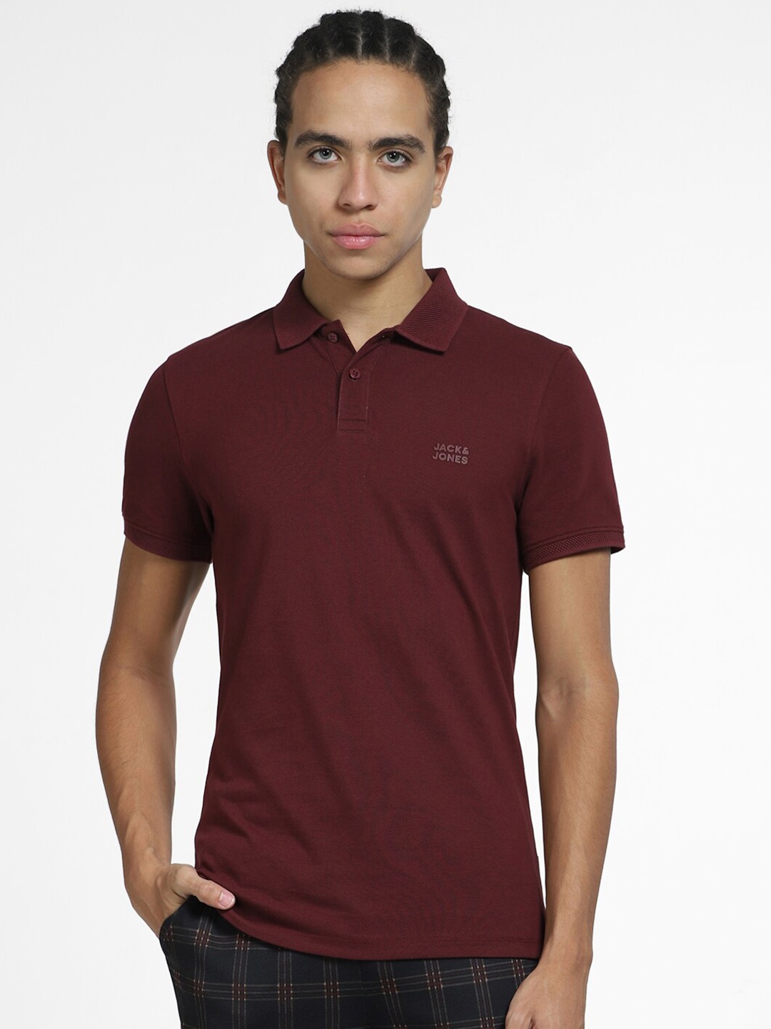 

Jack & Jones Polo Collar Slim Fit Cotton T-shirt, Maroon