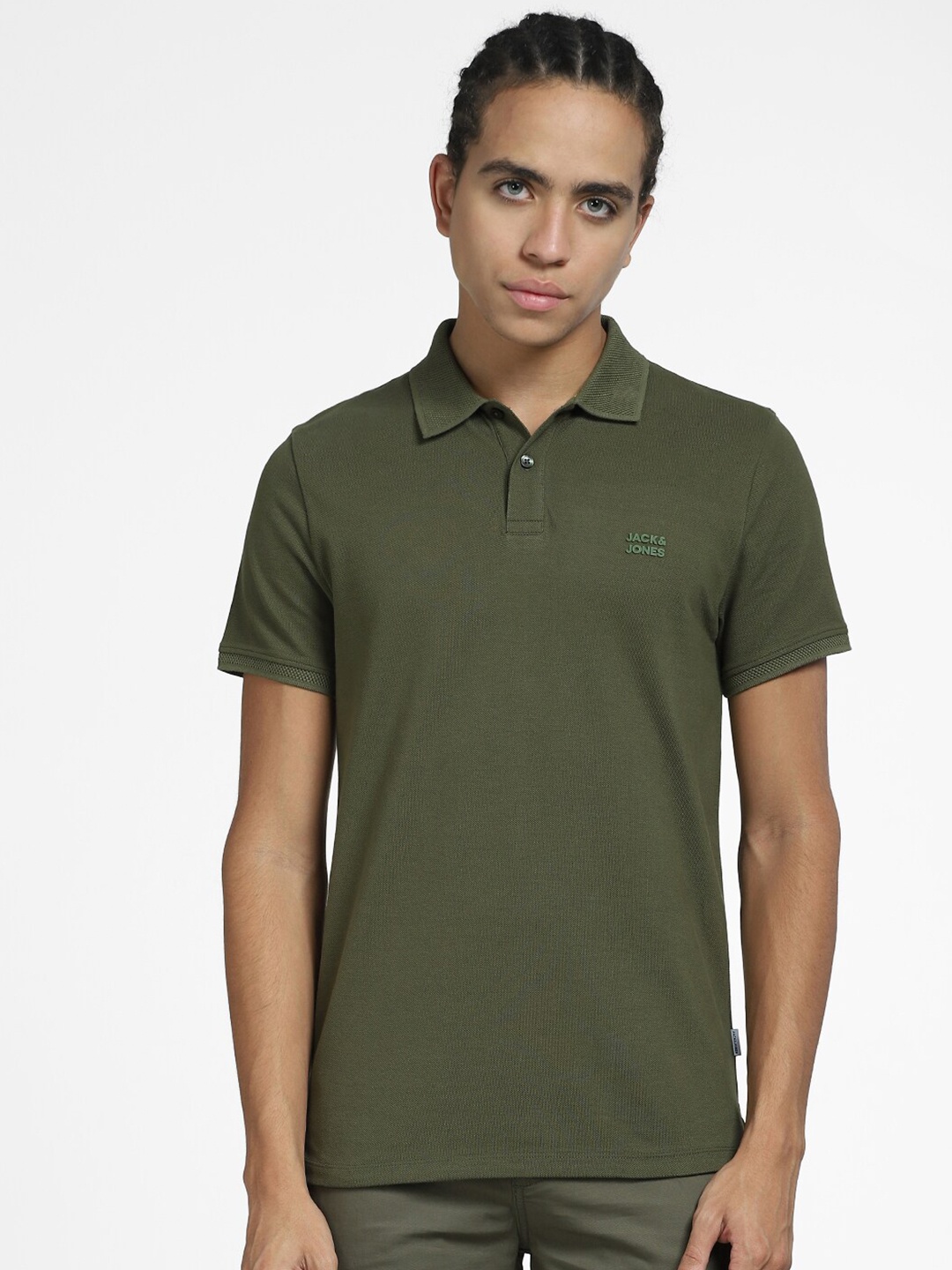 

Jack & Jones Polo Collar Slim Fit Cotton T-shirt, Green