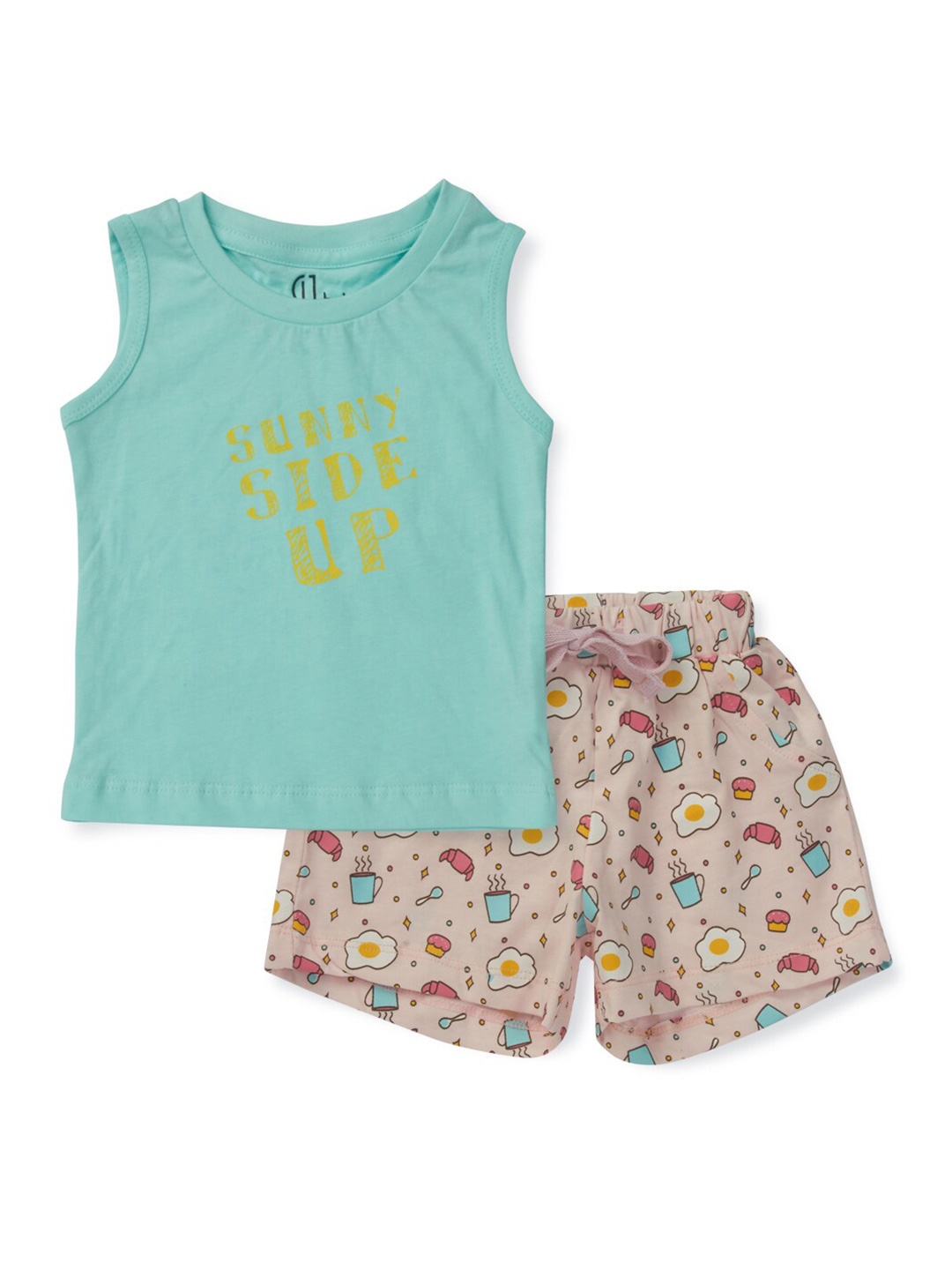 

Gini and Jony Infant Boys Printed Pure Cotton T-shirt with Shorts, Blue
