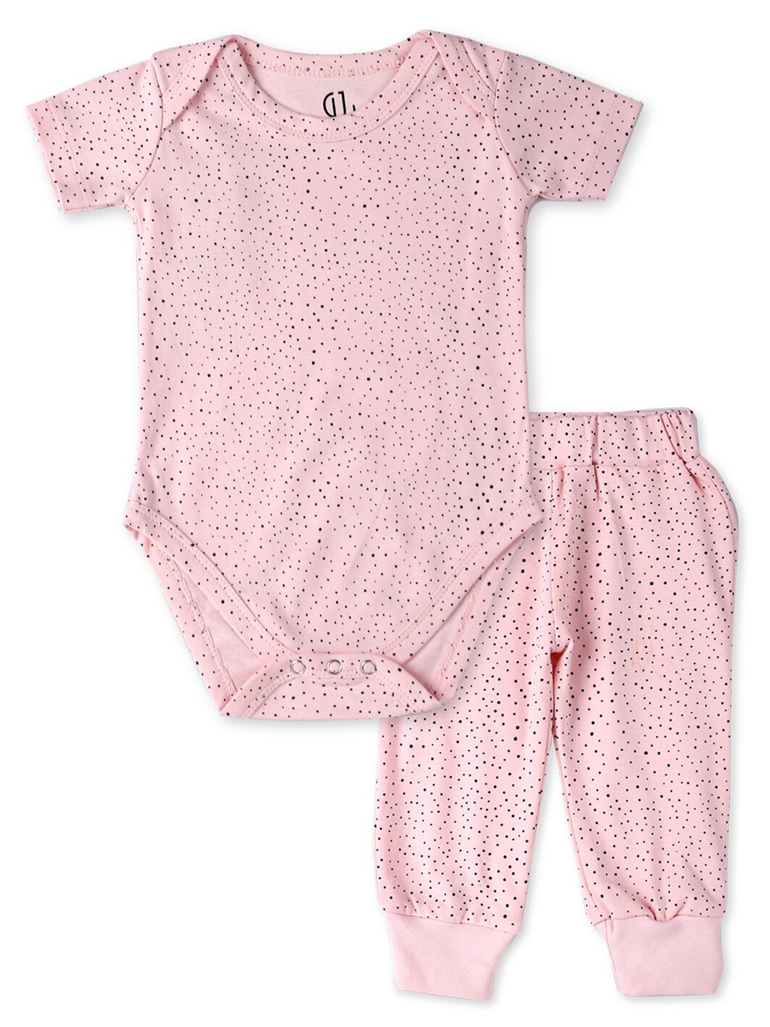 

Gini and Jony Girls Printed Cotton Top with Joggers, Pink