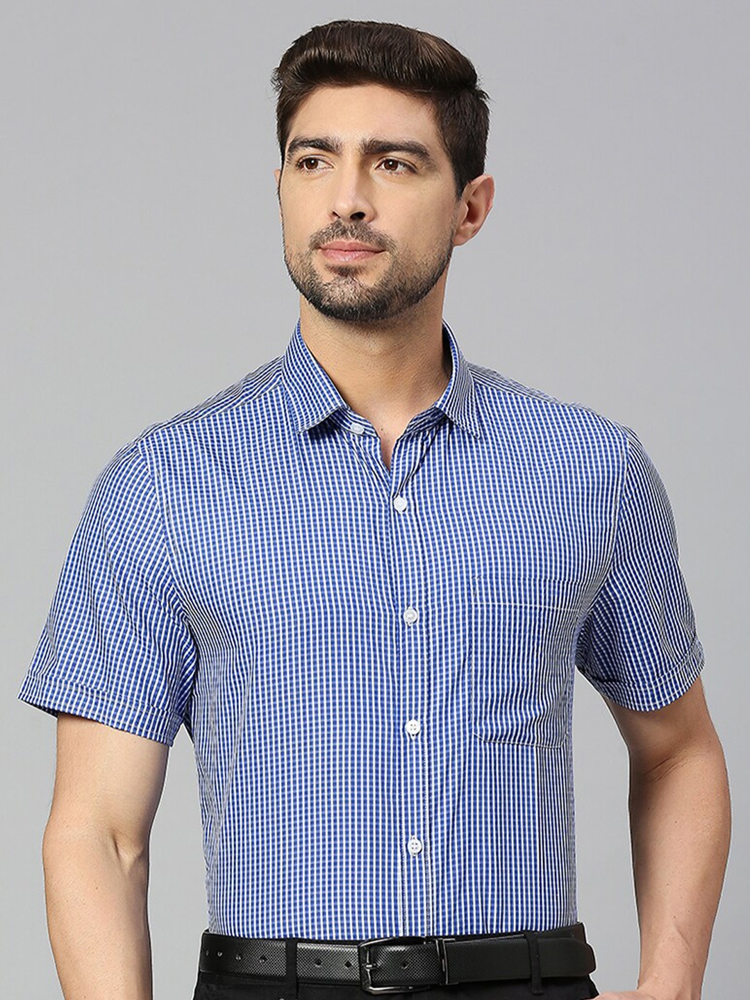 

Thomas Scott Classic Slim Fit Micro Checked Formal Shirt, Blue
