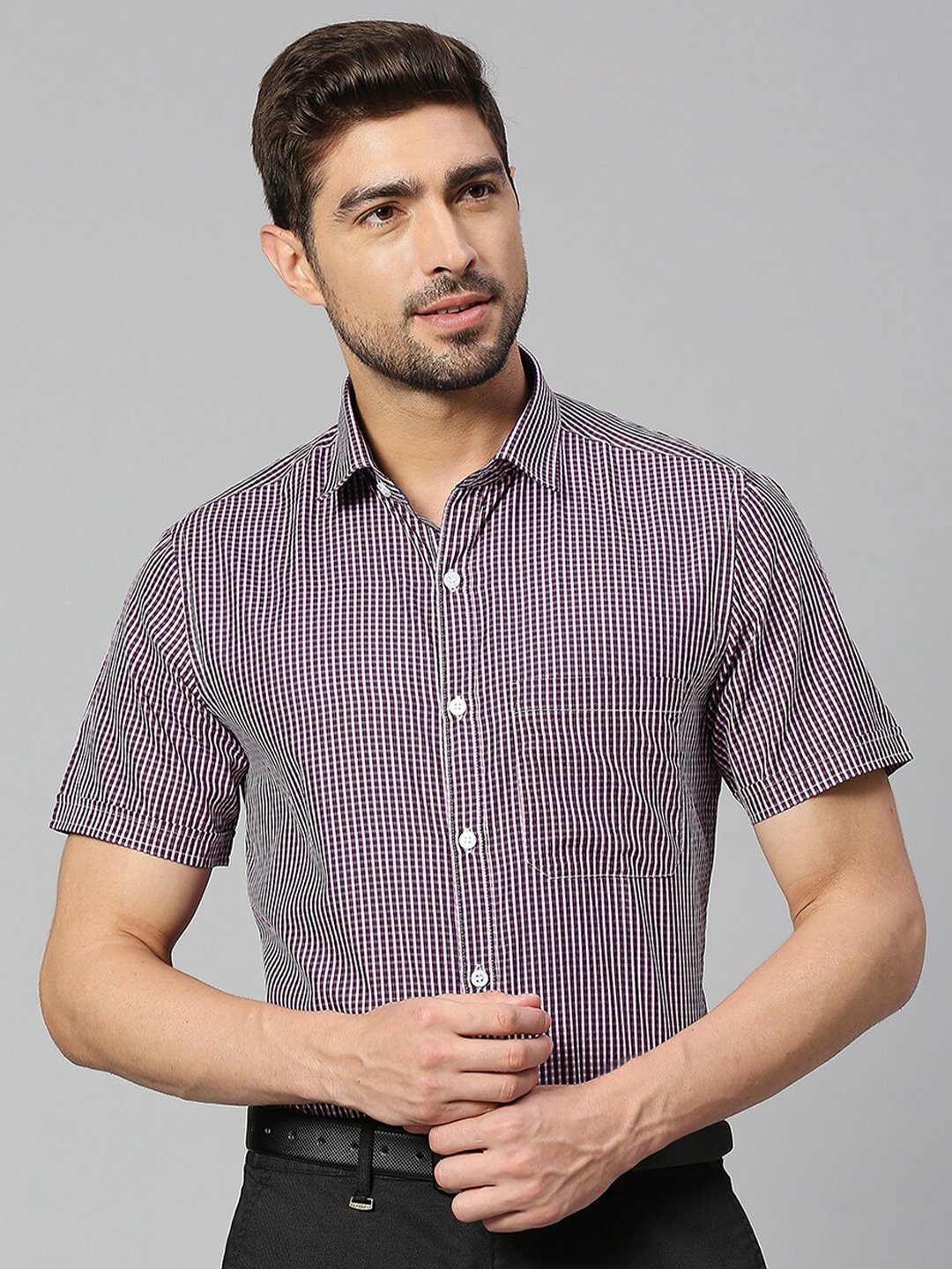 

Thomas Scott Classic Slim Fit Micro Checked Formal Shirt, Pink