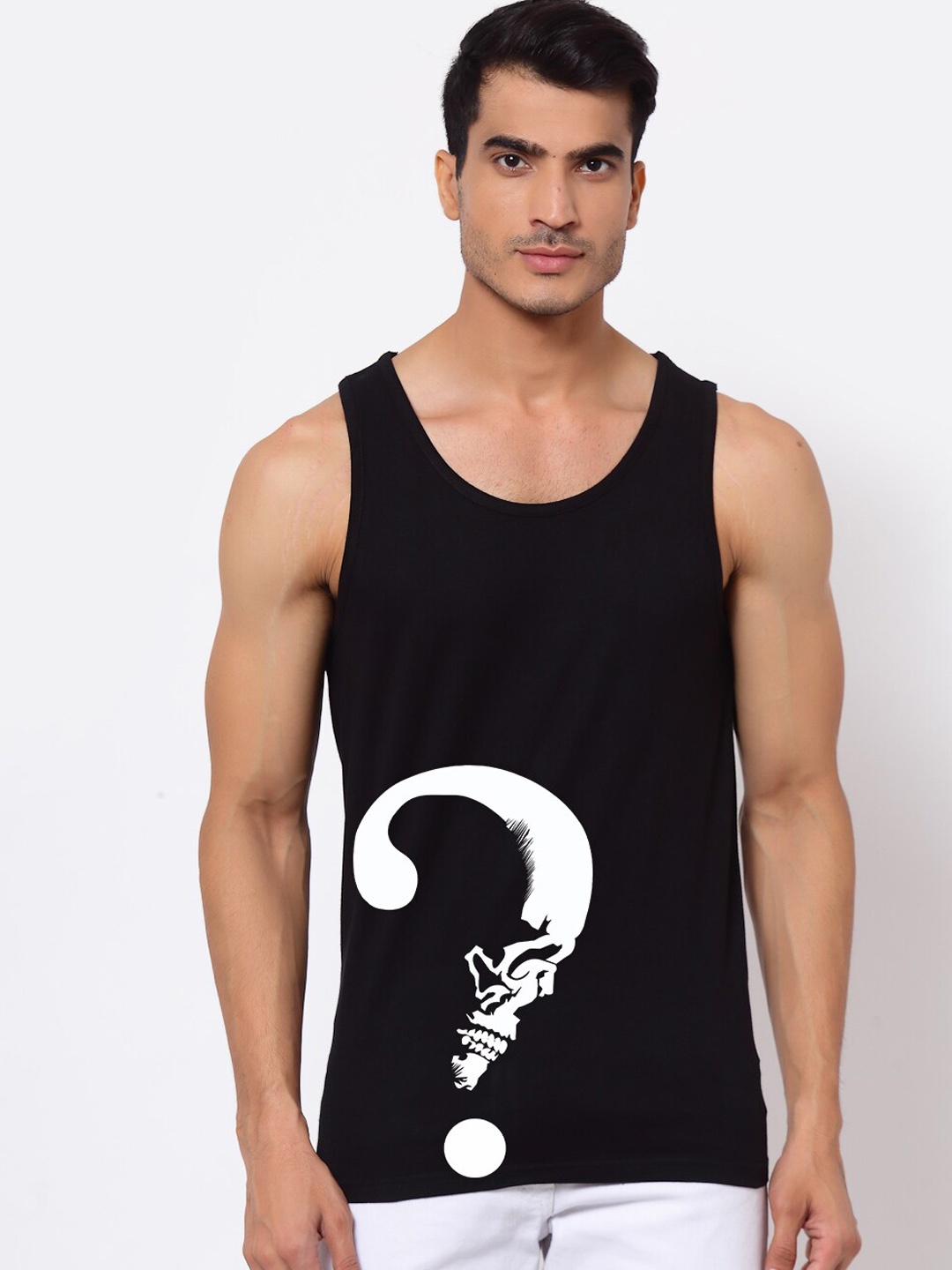 

FERANOID Printed Pure Cotton Innerwear Vests, Black