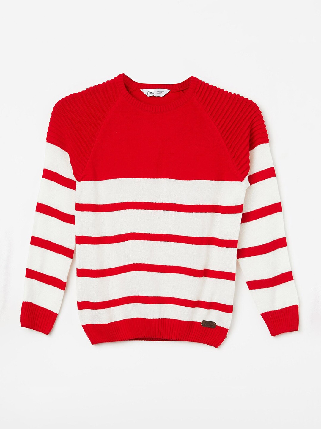 

Fame Forever by Lifestyle Boys Striped Acrylic Pullover, Red