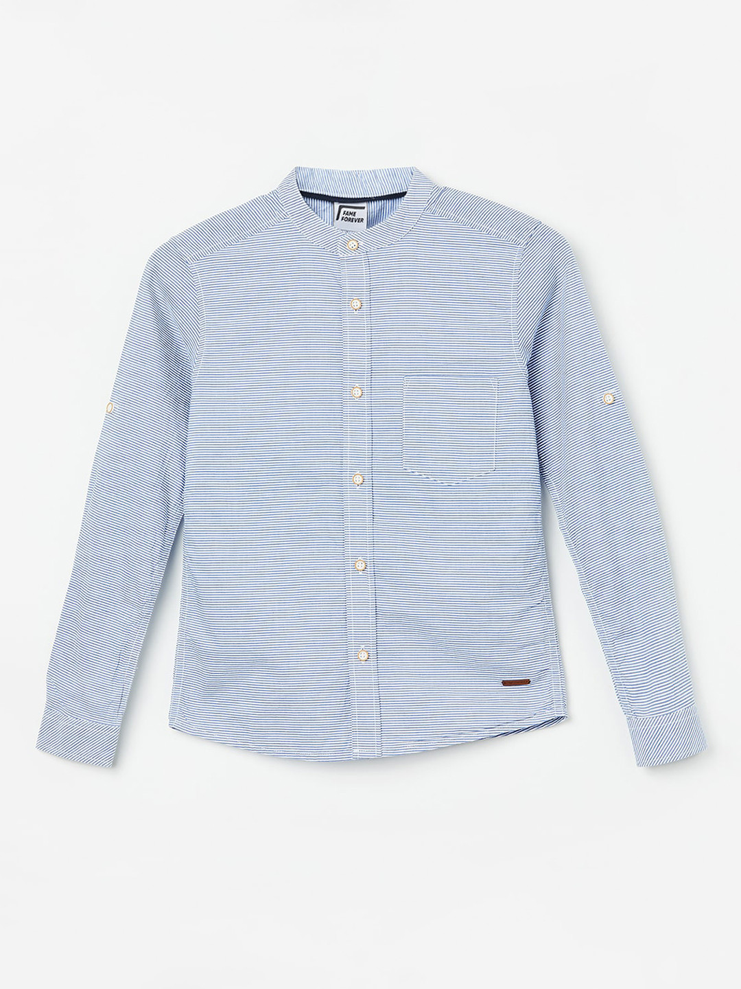 

Fame Forever by Lifestyle Boys Vertical Strips Pure Cotton Casual Shirt, Blue