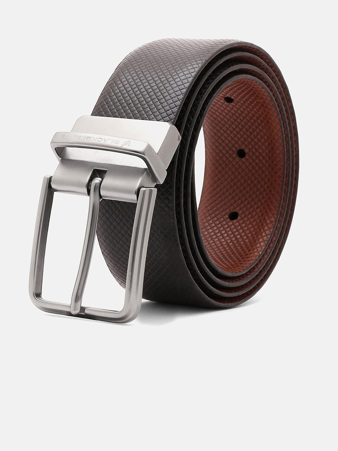

Blackberrys Men Textured Leather Formal Belt, Black