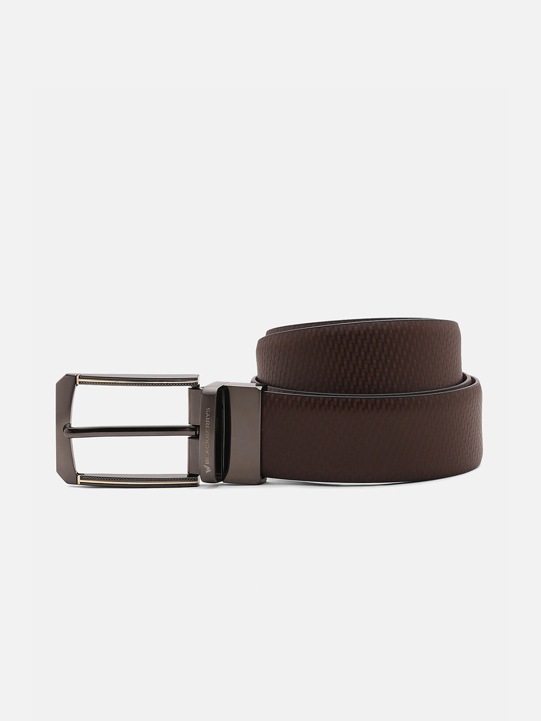 

Blackberrys Men Textured Leather Reversible Formal Belt, Brown
