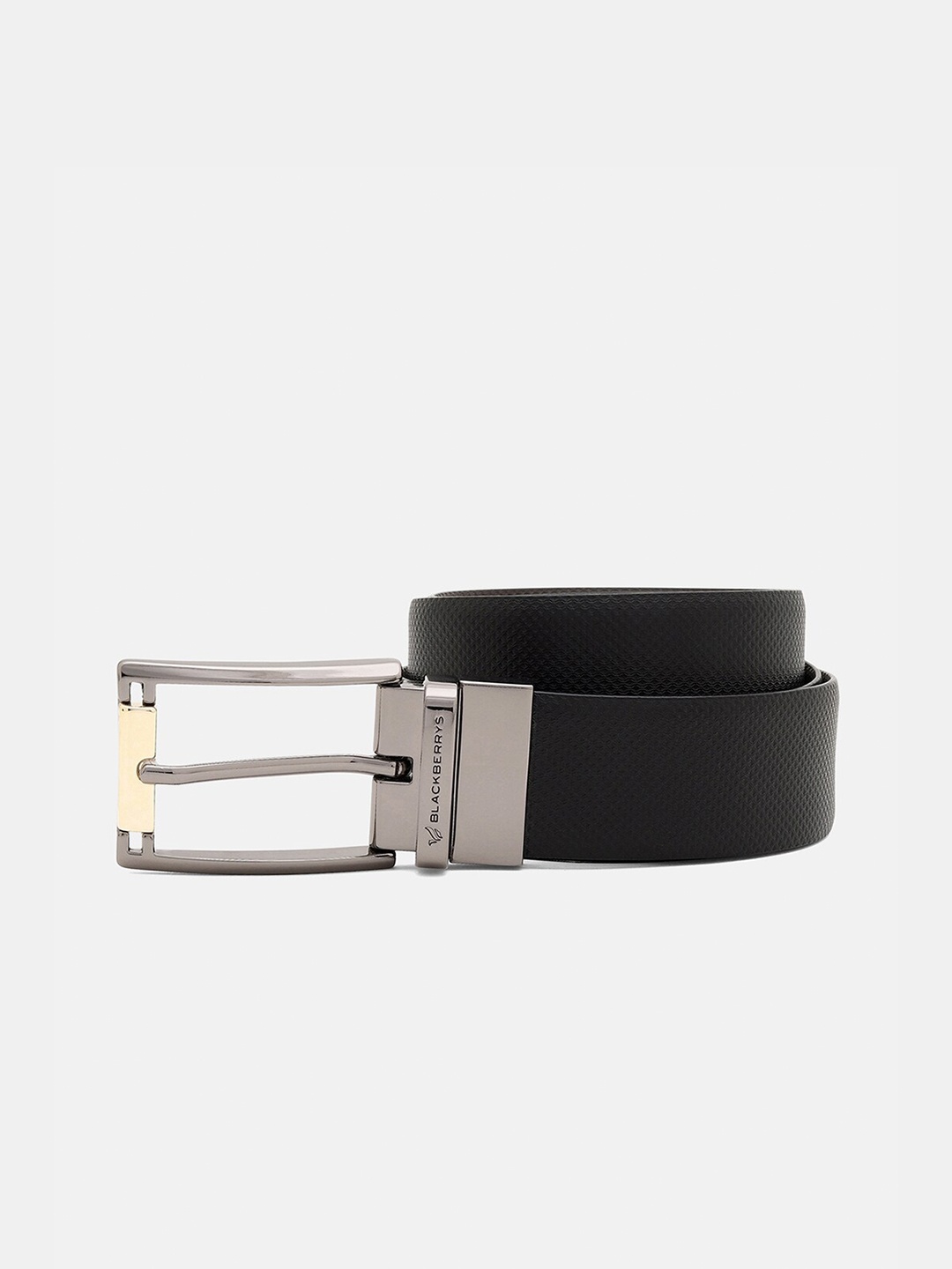 

Blackberrys Men Textured Leather Reversible Formal Belt, Black