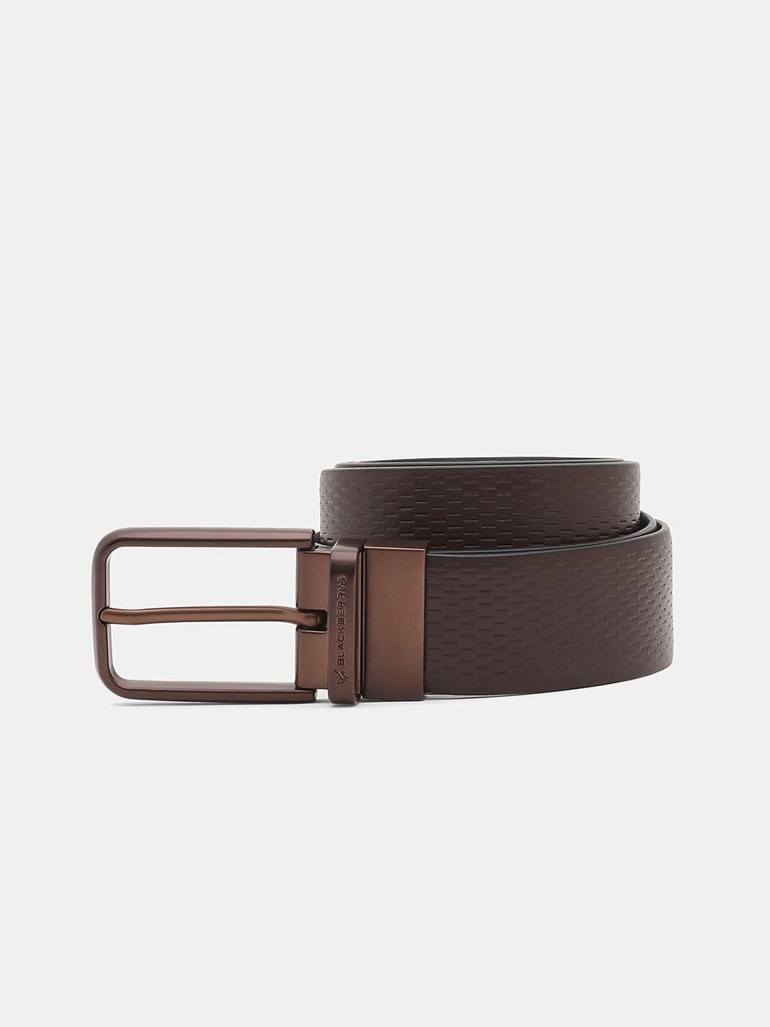 

Blackberrys Men Textured Leather Formal Belt, Brown