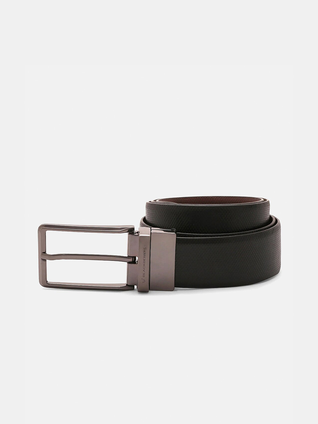 

Blackberrys Men Textured Leather Formal Belt, Black