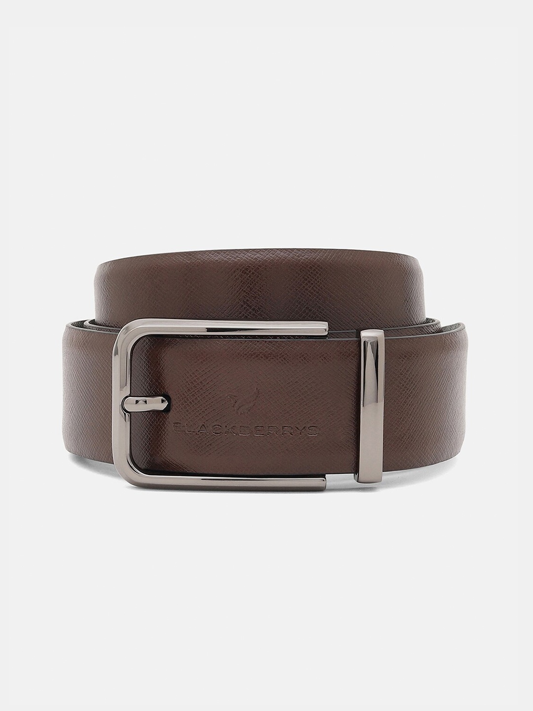 

Blackberrys Men Textured Leather Formal Belt, Brown