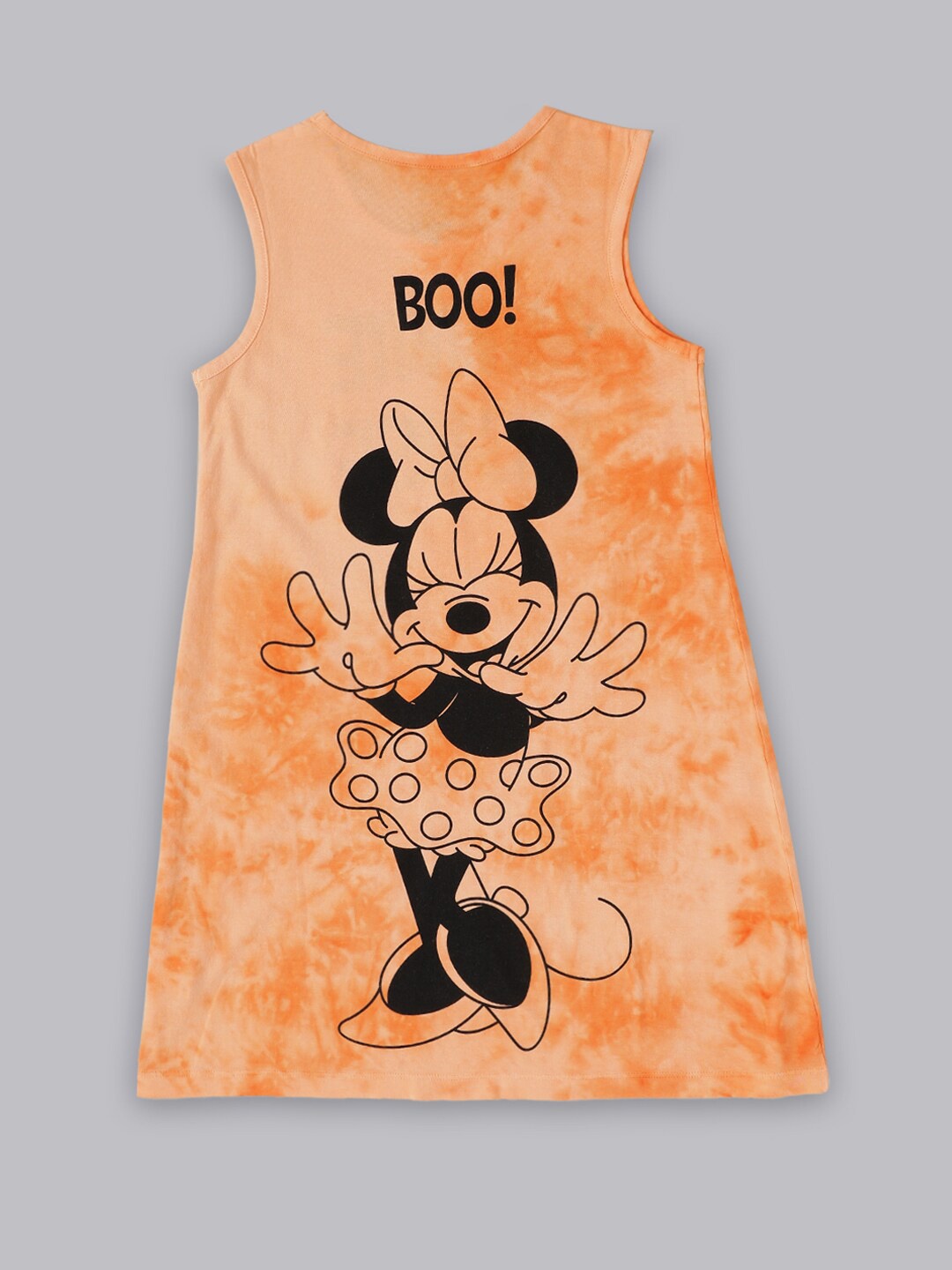 

Kids Ville Girls Mickey & Friends Printed Pure-Cotton A-Line Dress, Orange