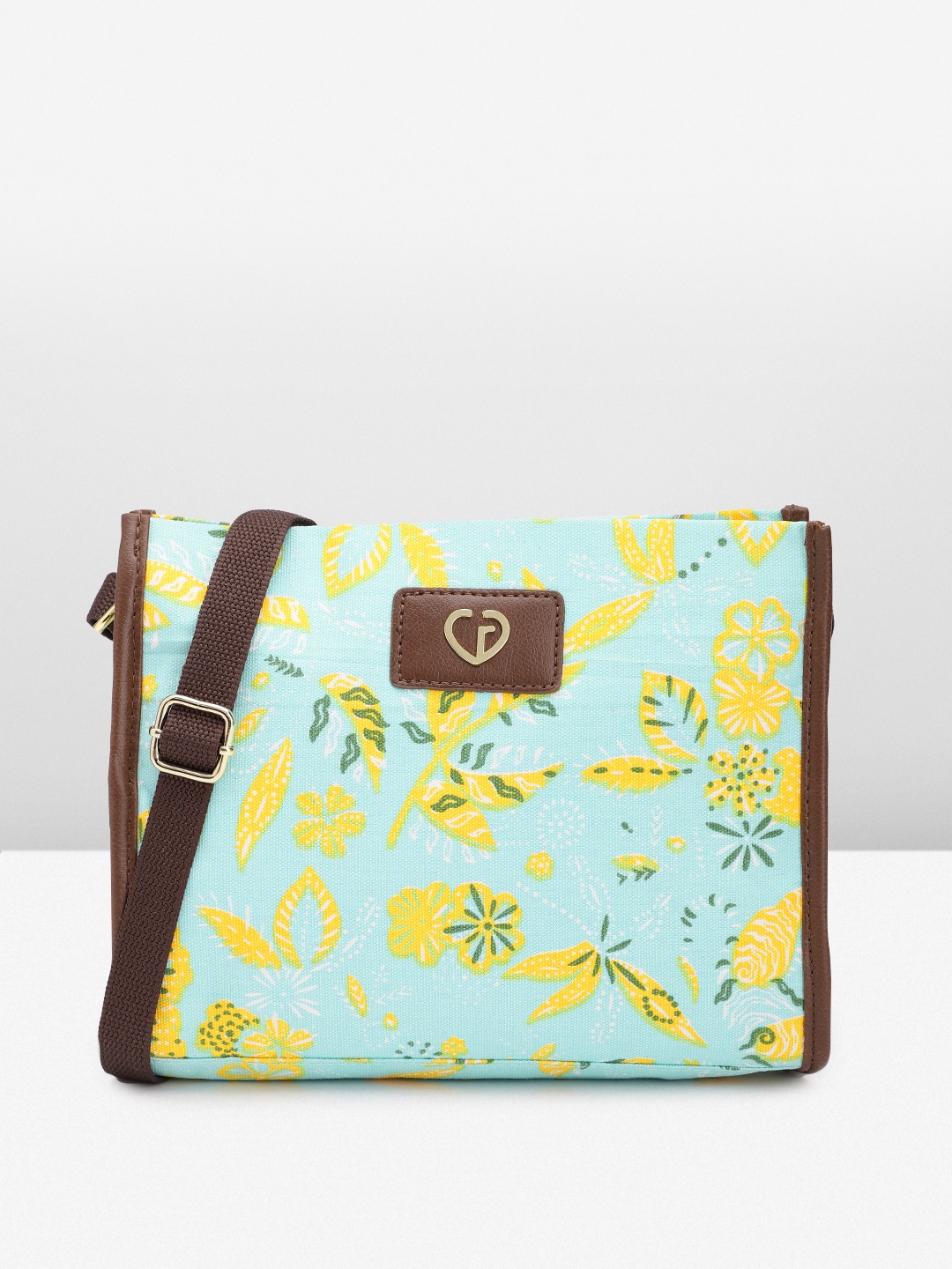 

Caprese Floral Printed Sling Bag, Blue