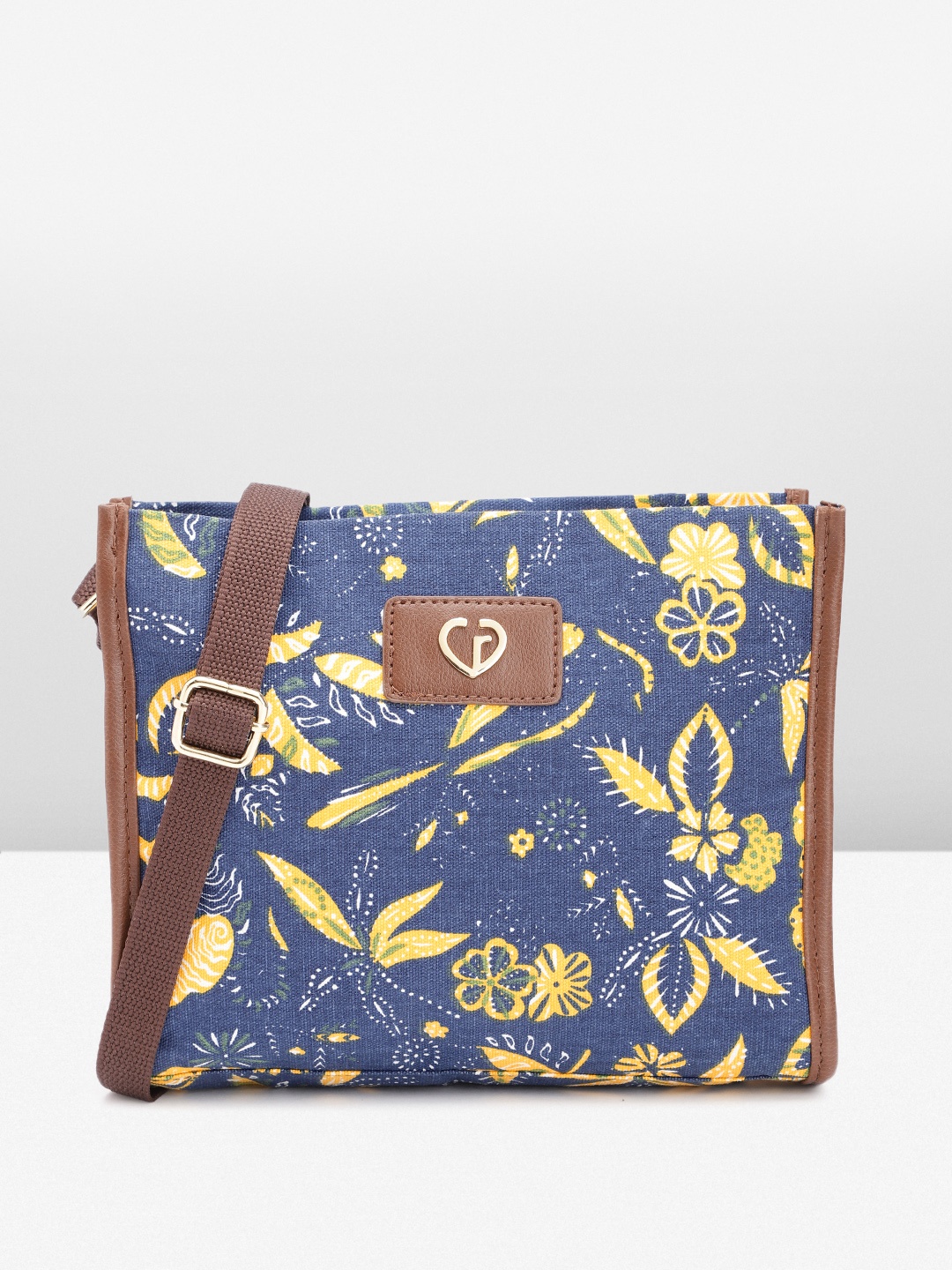 

Caprese Floral Printed Sling Bag, Blue