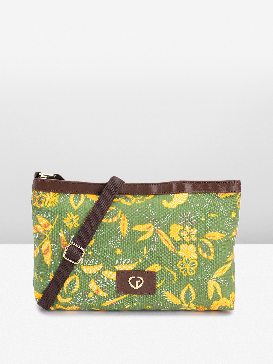 

Caprese Women Printed Sling Bag, Green