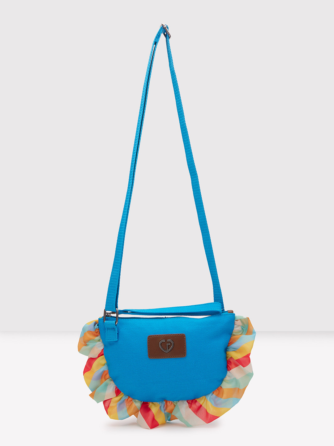 

Caprese Ruffle Detail Structured Sling Bag, Blue