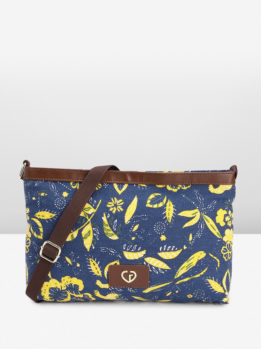 

Caprese Women Floral Printed Sling Bag, Blue