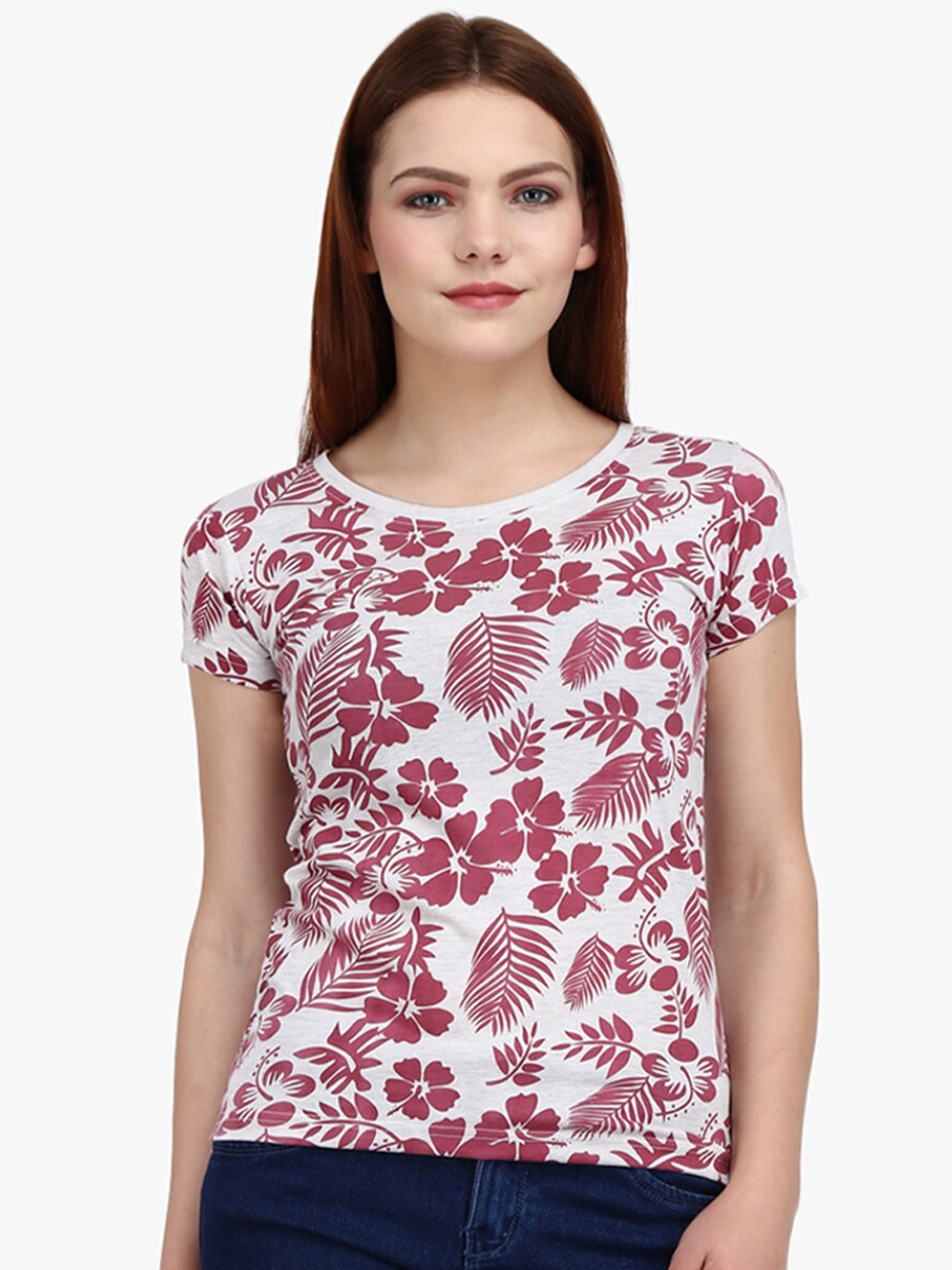 

V-Mart Floral Printed T-shirt, Black